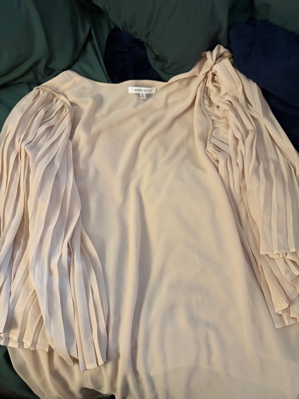 Rose & Olive Soft Blush Shell Top